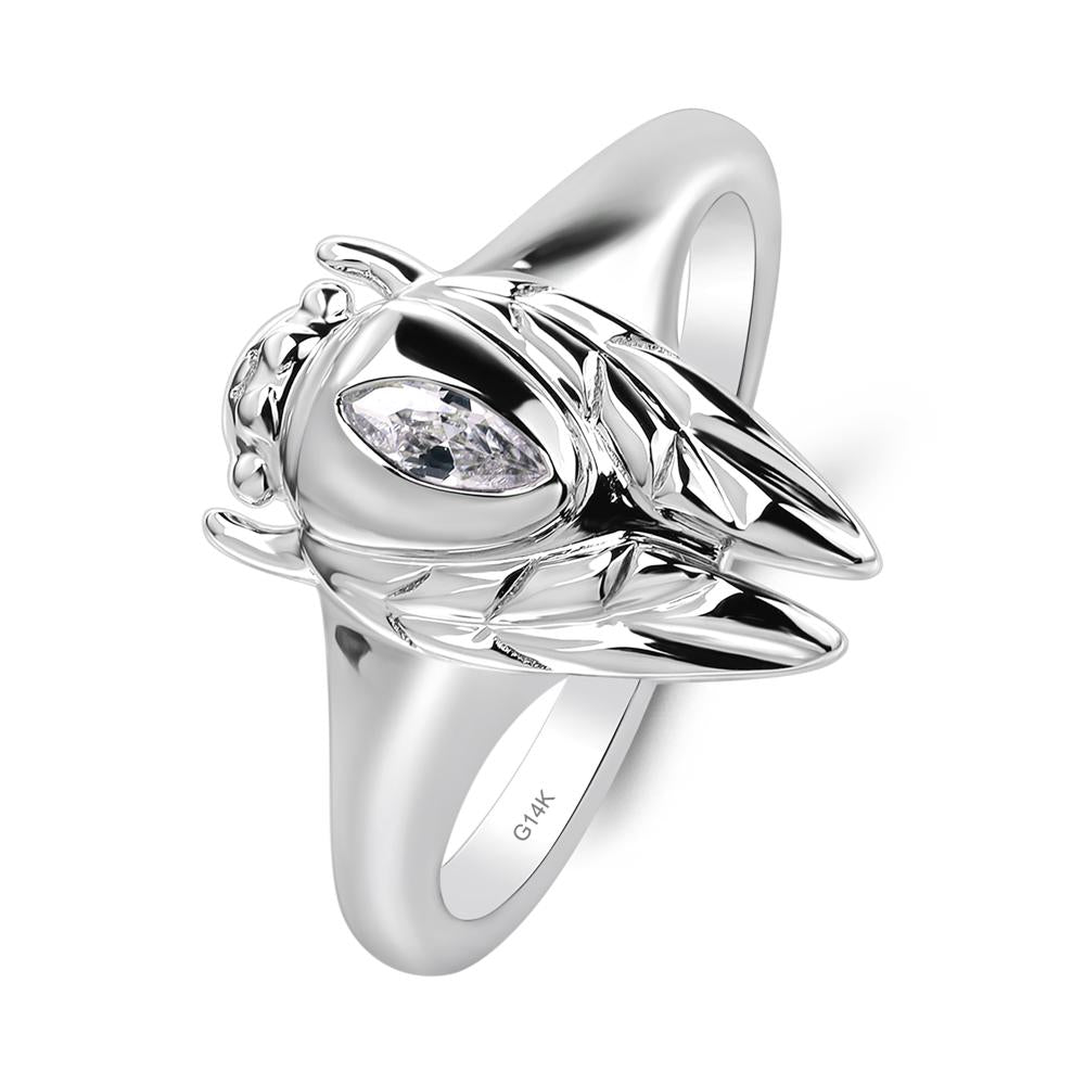 Cubic Zirconia Cicada Ring - LUO Jewelry #metal_14k white gold