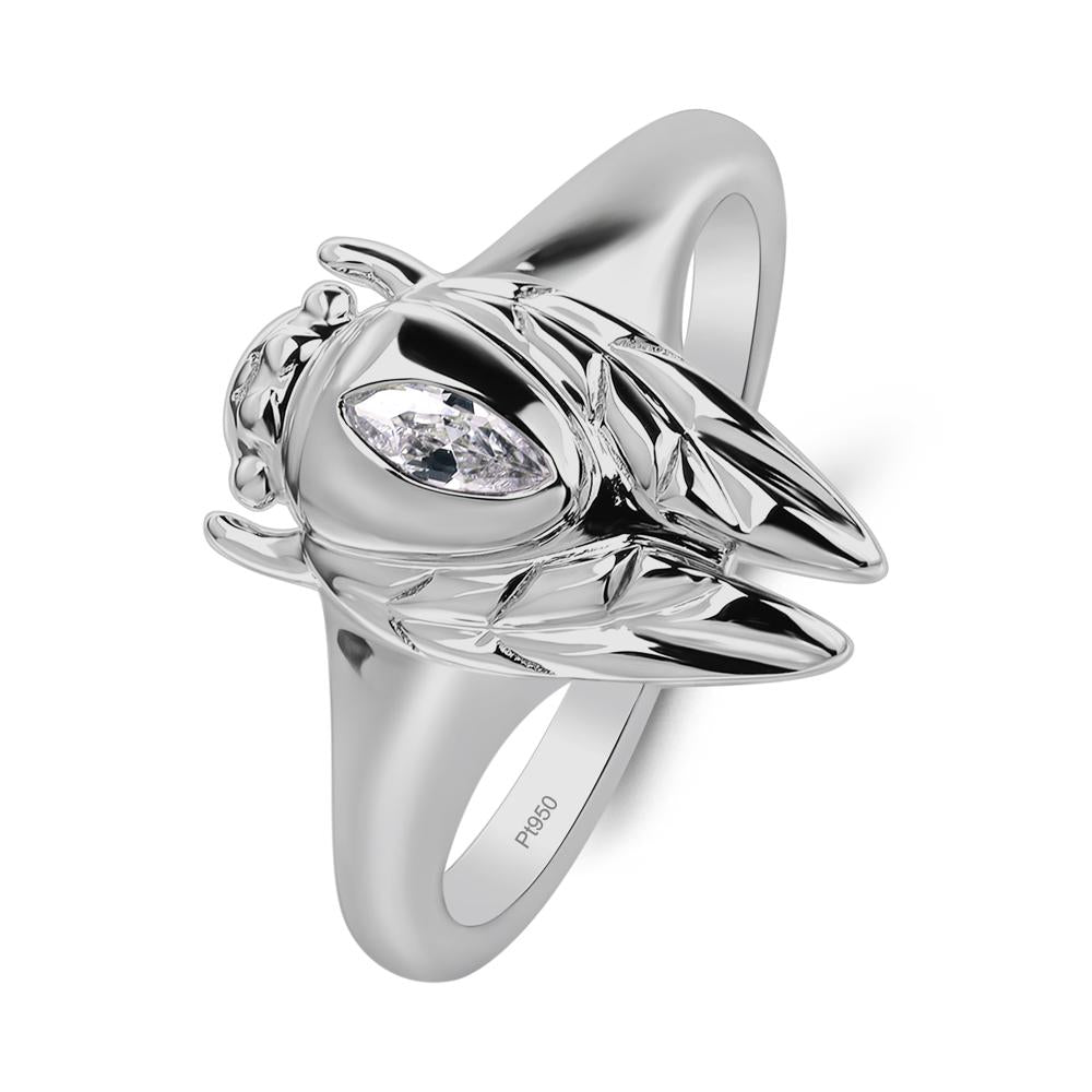 Cubic Zirconia Cicada Ring - LUO Jewelry #metal_platinum