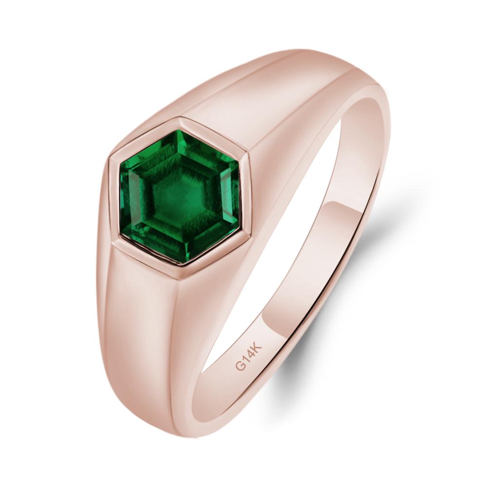 Emerald Men's Ring - LUO Jewelry #metal_14k rose gold