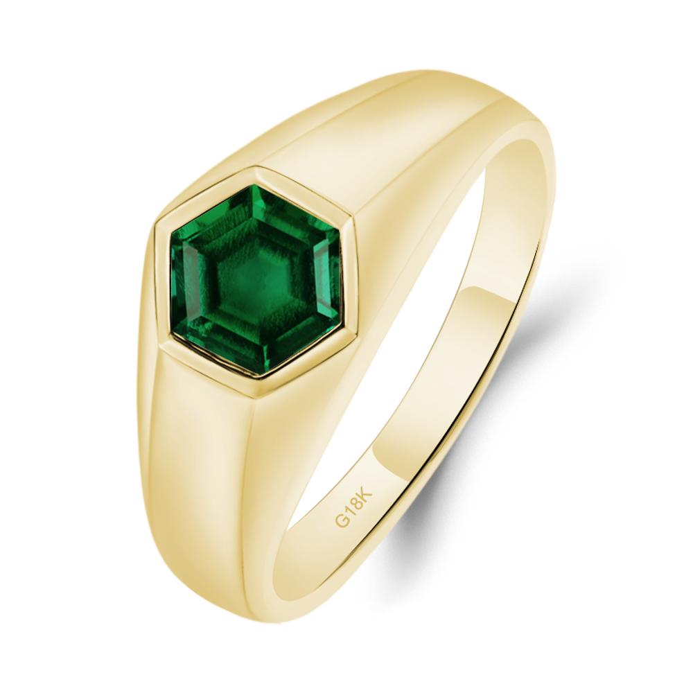 Emerald Men's Ring - LUO Jewelry #metal_18k yellow gold