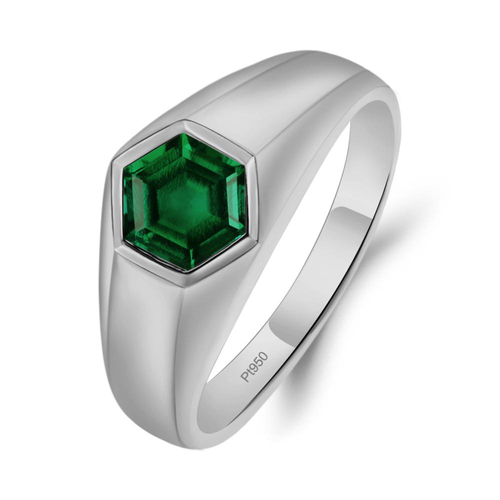 Emerald Men's Ring - LUO Jewelry #metal_platinum