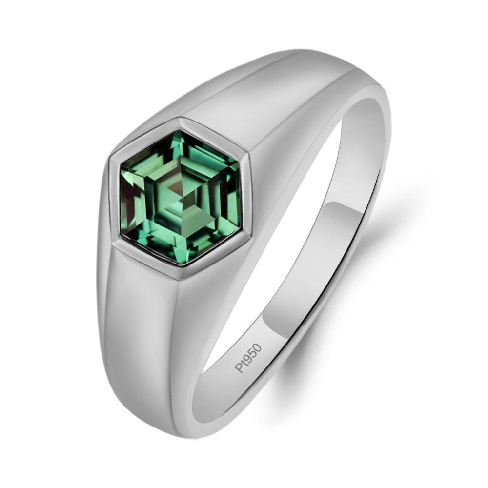 Green Sapphire Men's Ring - LUO Jewelry #metal_platinum