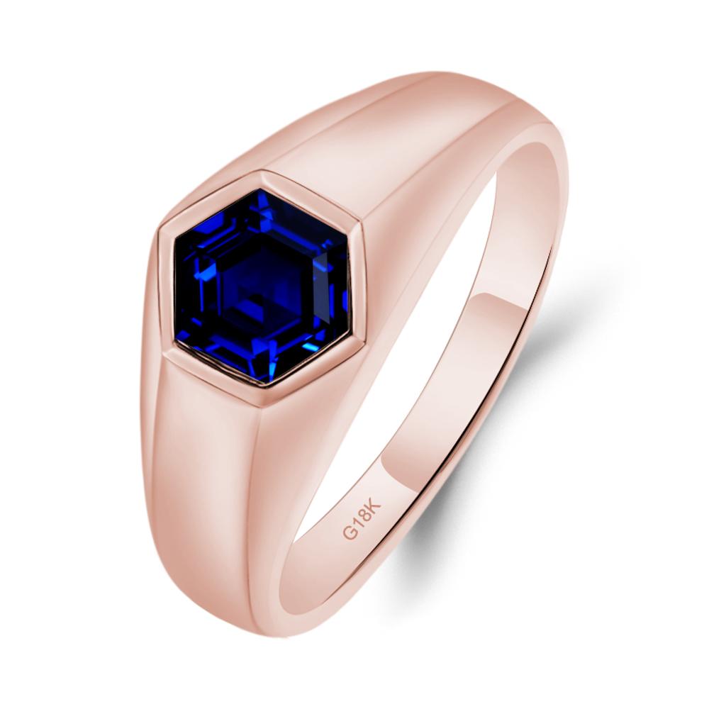 Sapphire Men's Ring - LUO Jewelry #metal_18k rose gold