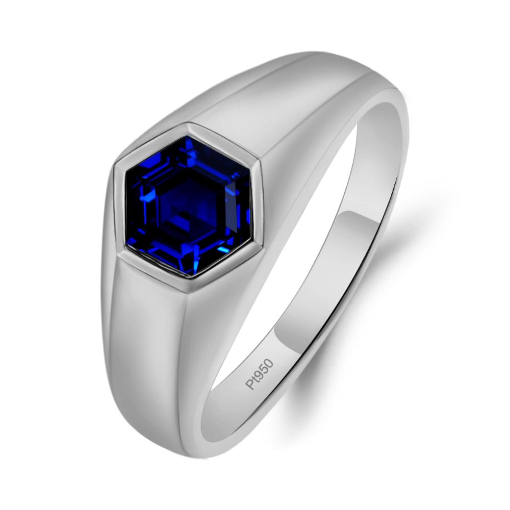 Sapphire Men's Ring - LUO Jewelry #metal_platinum