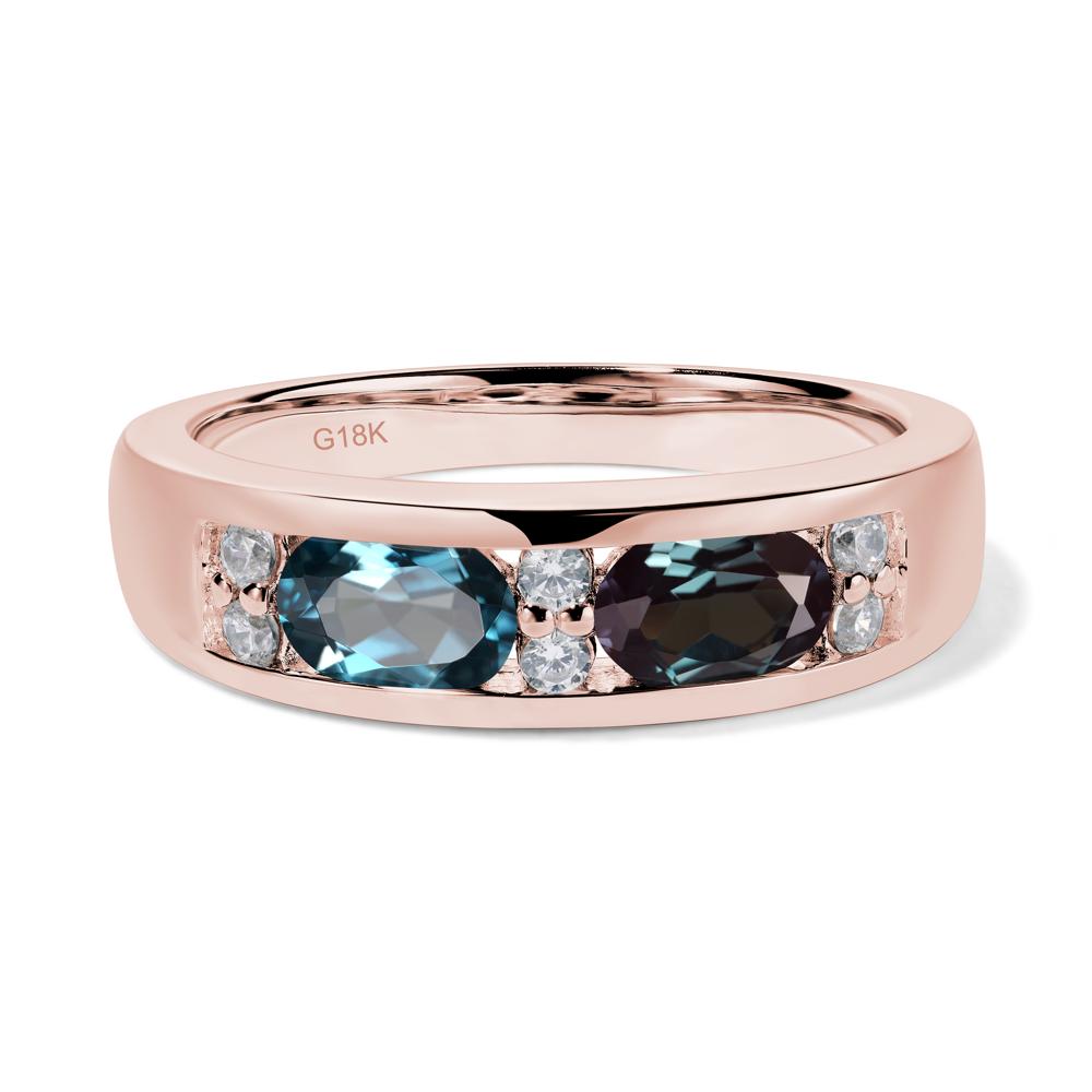 Oval Alexandrite and Blue Topaz Ring | LUO
