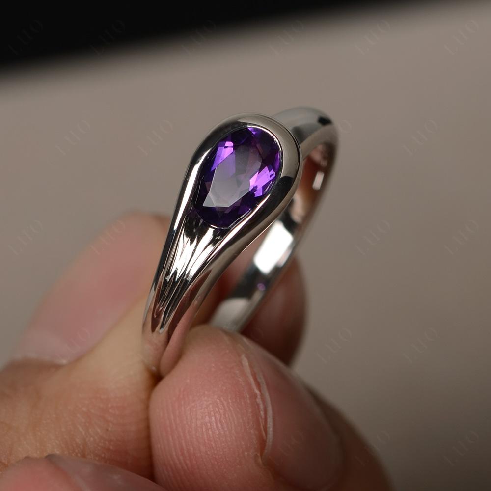 Amethyst Streamline Ring - LUO Jewelry 