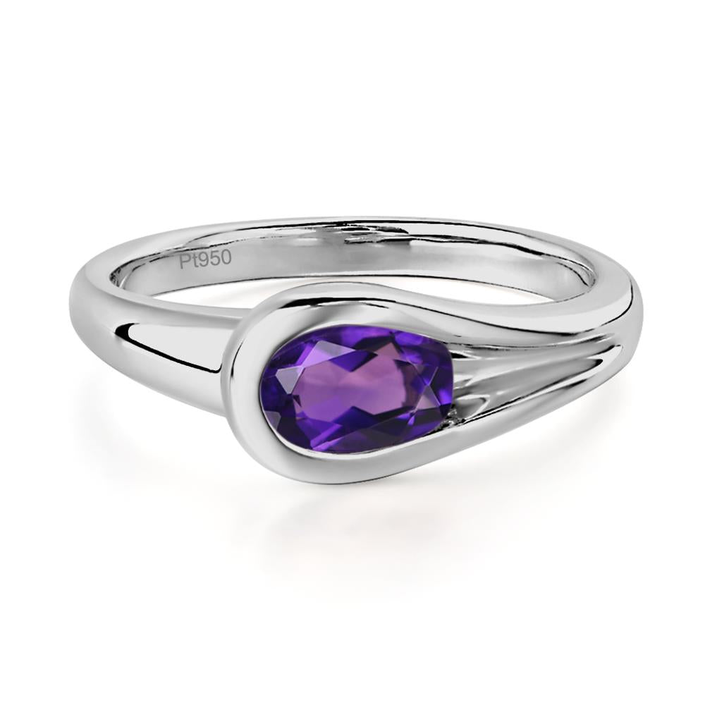 Amethyst Streamline Ring - LUO Jewelry #metal_platinum