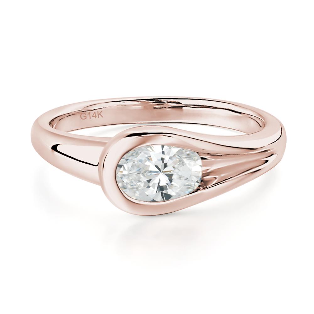 Diamond Streamline Ring - LUO Jewelry #metal_14k rose gold