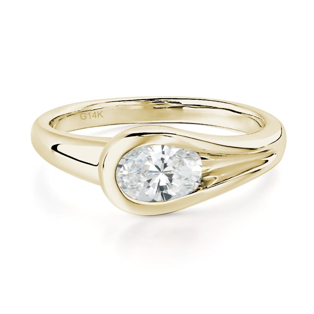 Diamond Streamline Ring - LUO Jewelry #metal_14k yellow gold