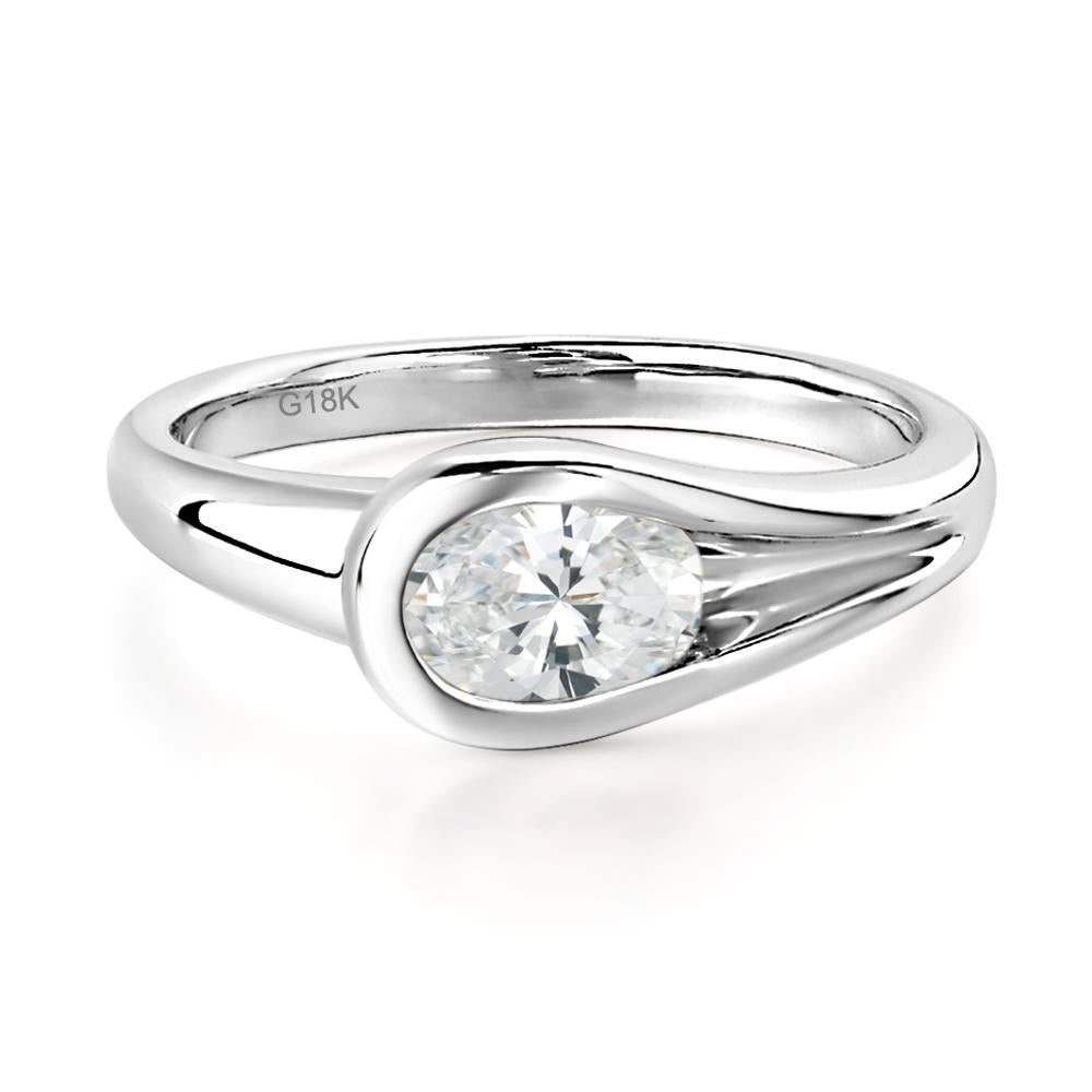 Diamond Streamline Ring - LUO Jewelry #metal_18k white gold