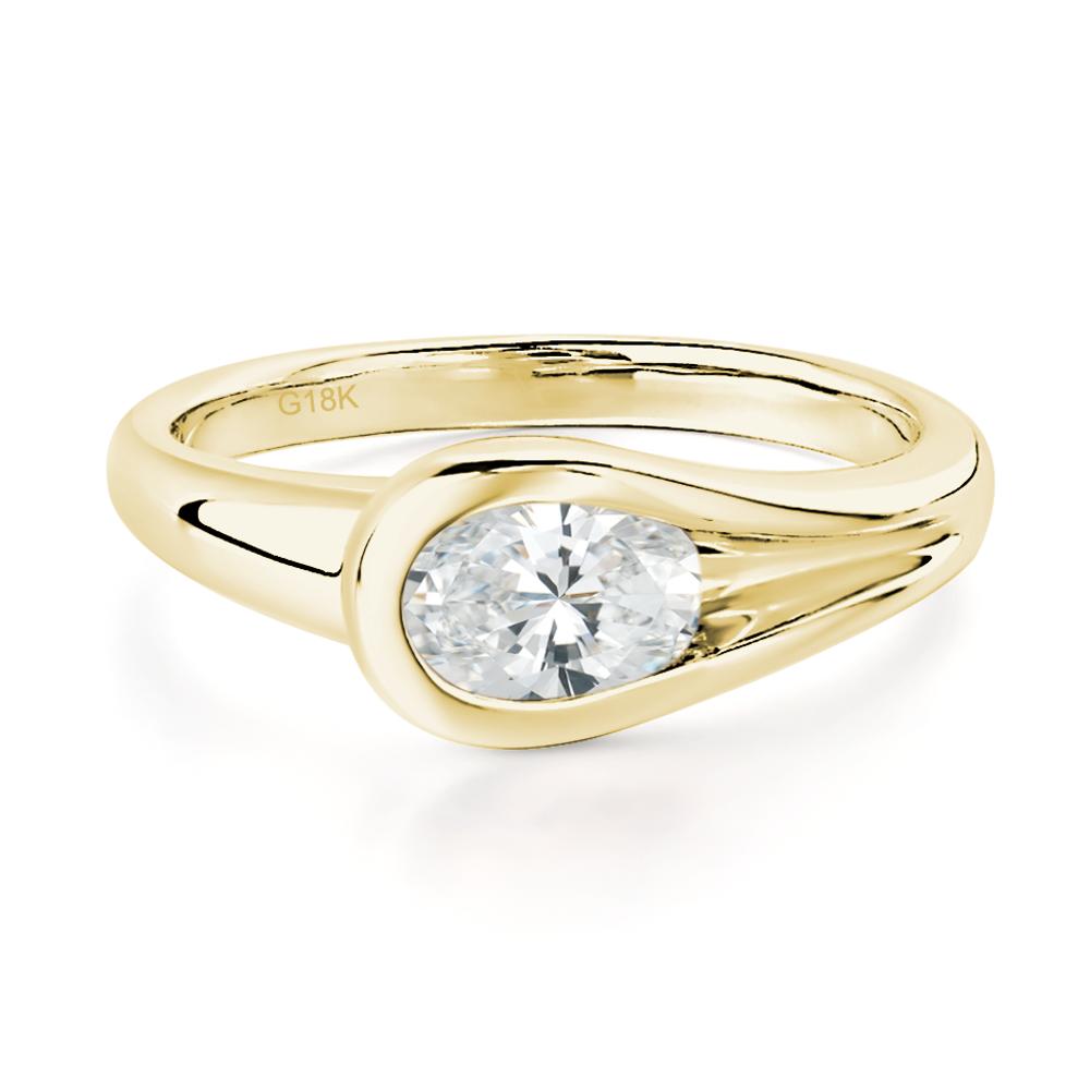 Diamond Streamline Ring - LUO Jewelry #metal_18k yellow gold