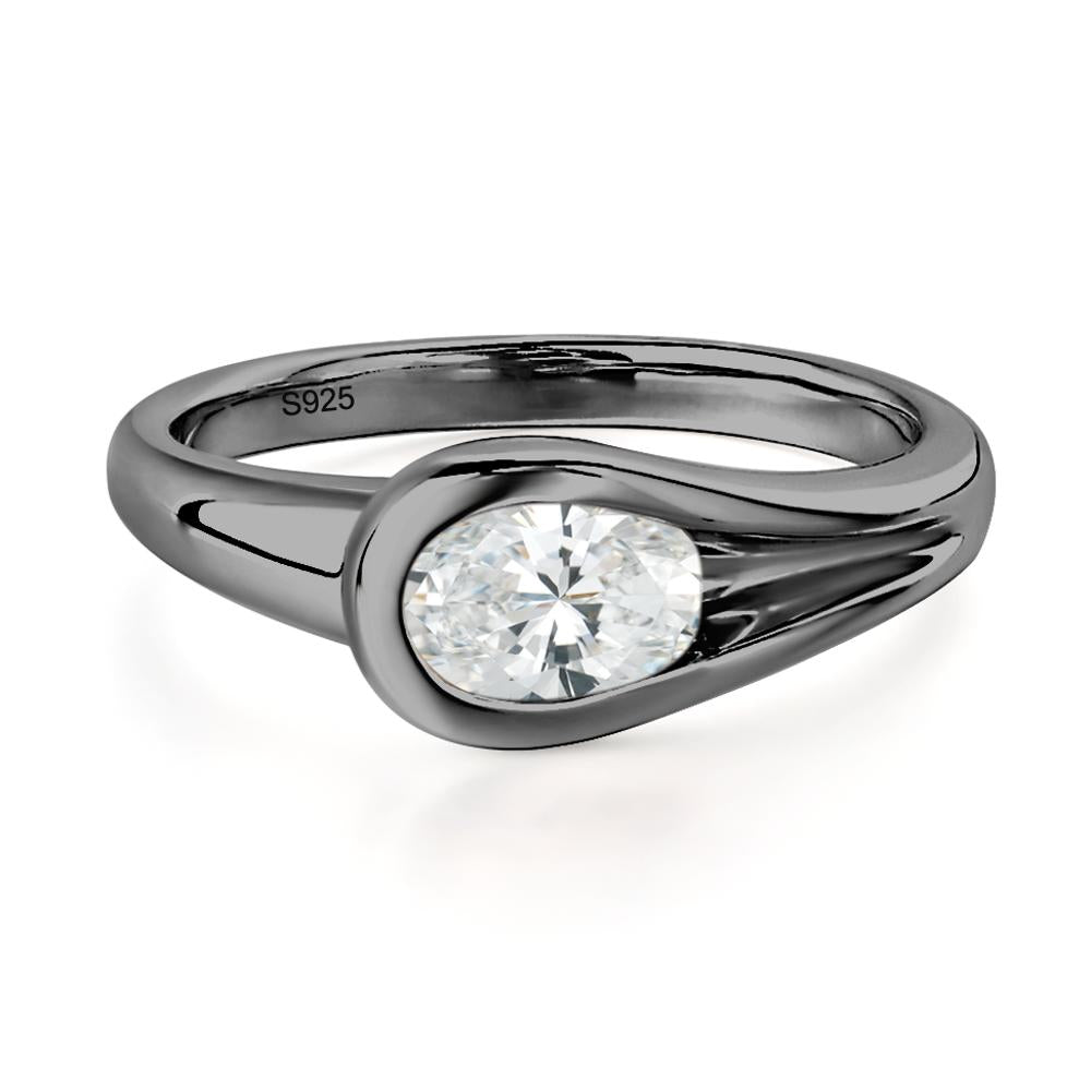 Diamond Streamline Ring - LUO Jewelry #metal_black finish sterling silver