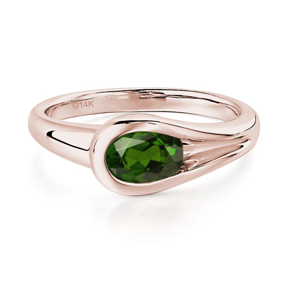 Diopside Minimalist Engagement Ring - LUO Jewelry #metal_14k rose gold