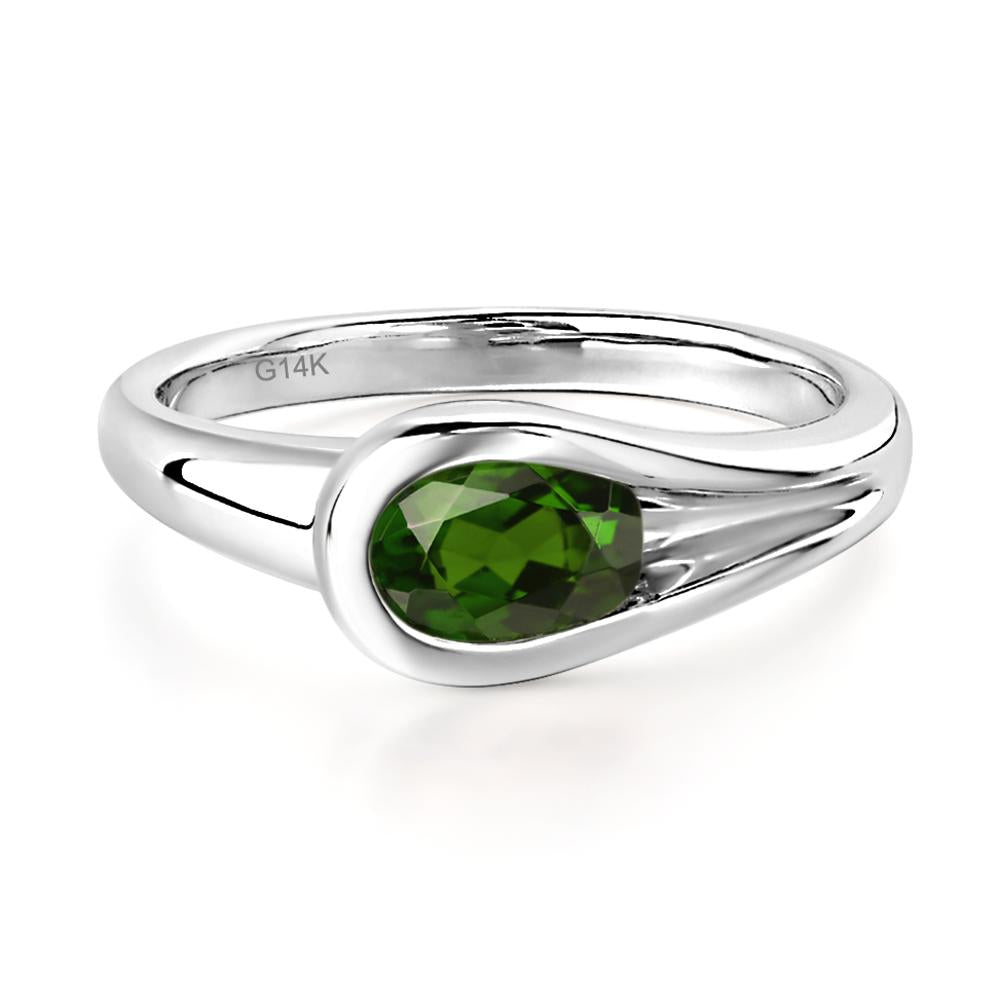 Diopside Minimalist Engagement Ring - LUO Jewelry #metal_14k white gold