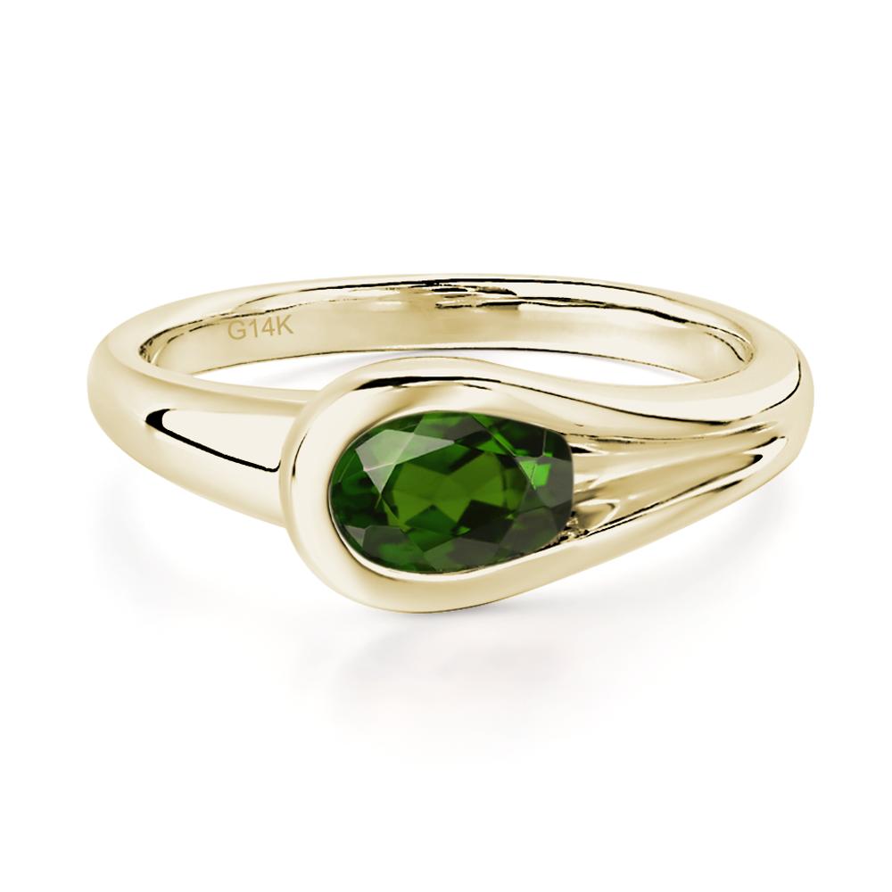 Diopside Minimalist Engagement Ring - LUO Jewelry #metal_14k yellow gold