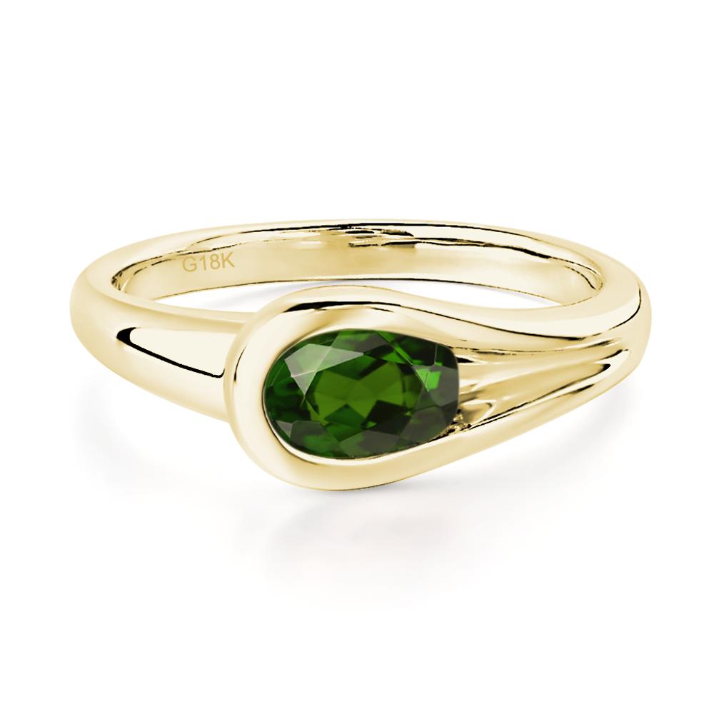 Diopside Minimalist Engagement Ring - LUO Jewelry #metal_18k yellow gold