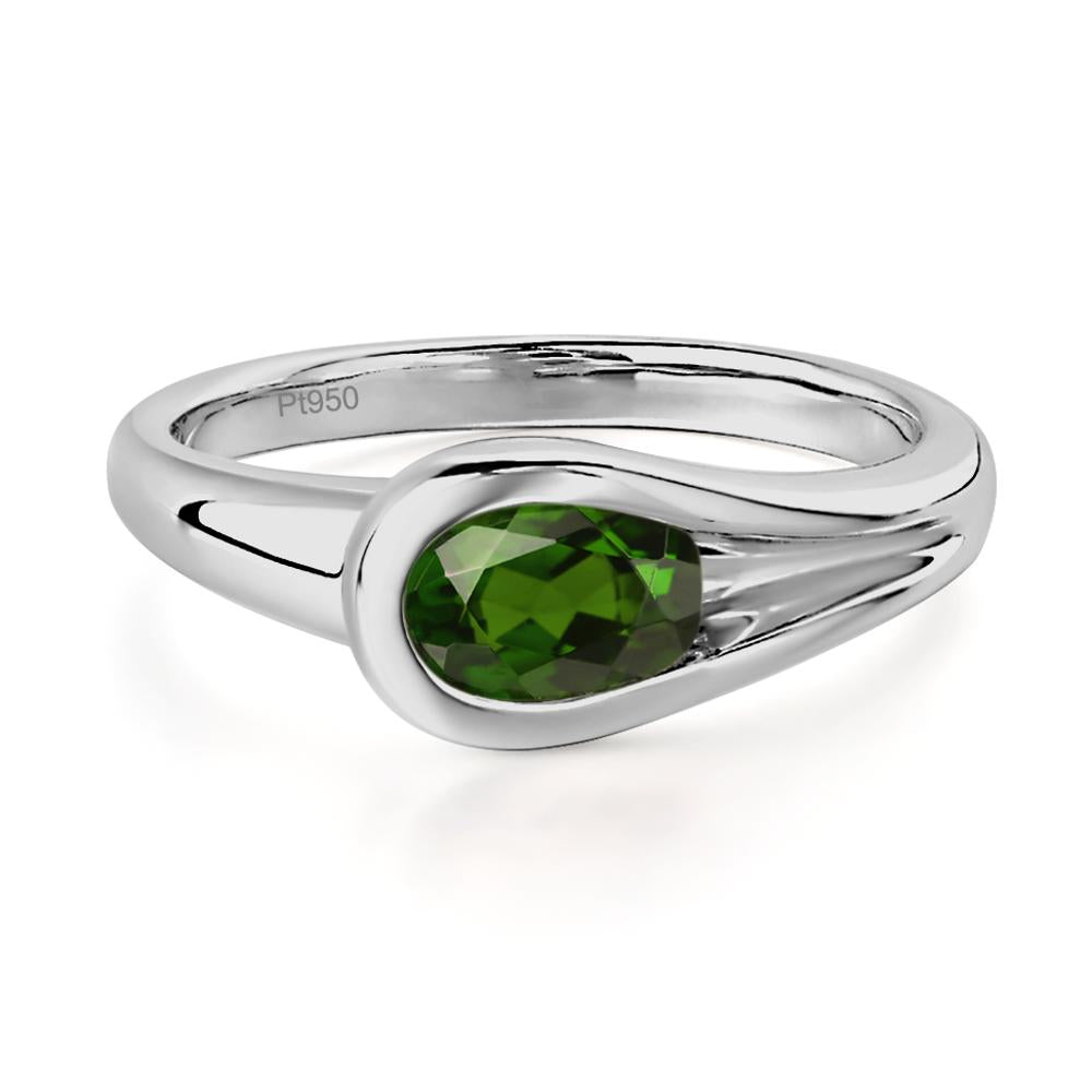 Diopside Minimalist Engagement Ring - LUO Jewelry #metal_platinum