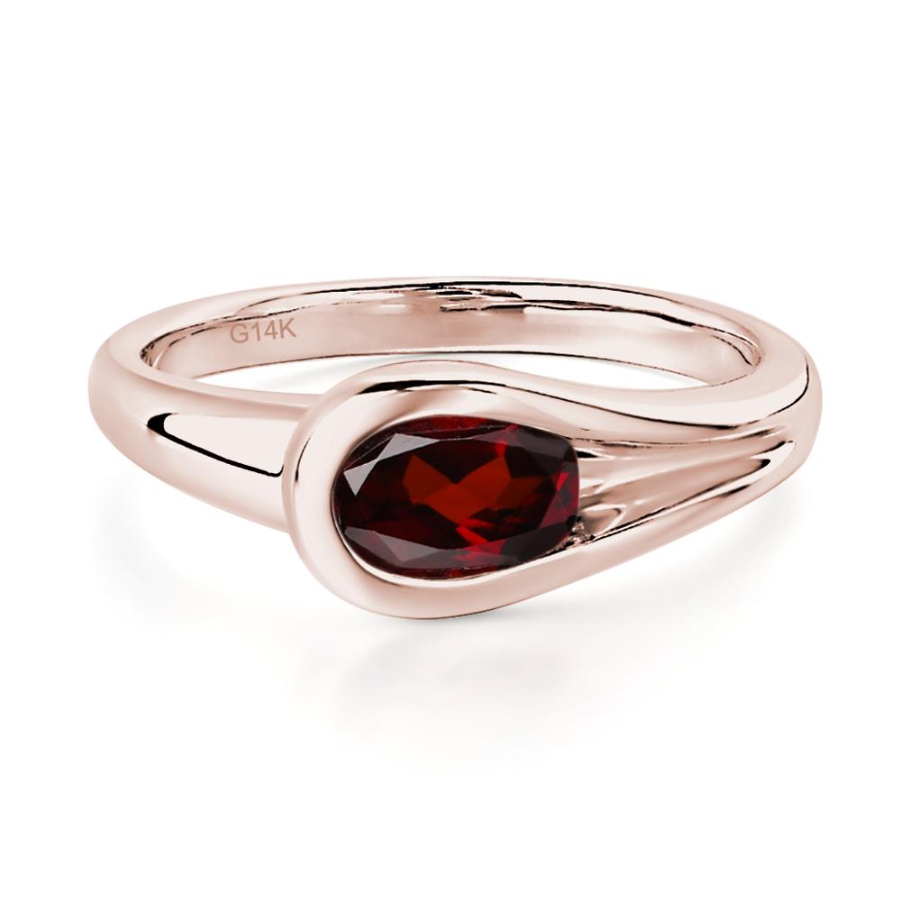 Garnet Streamline Ring - LUO Jewelry #metal_14k rose gold