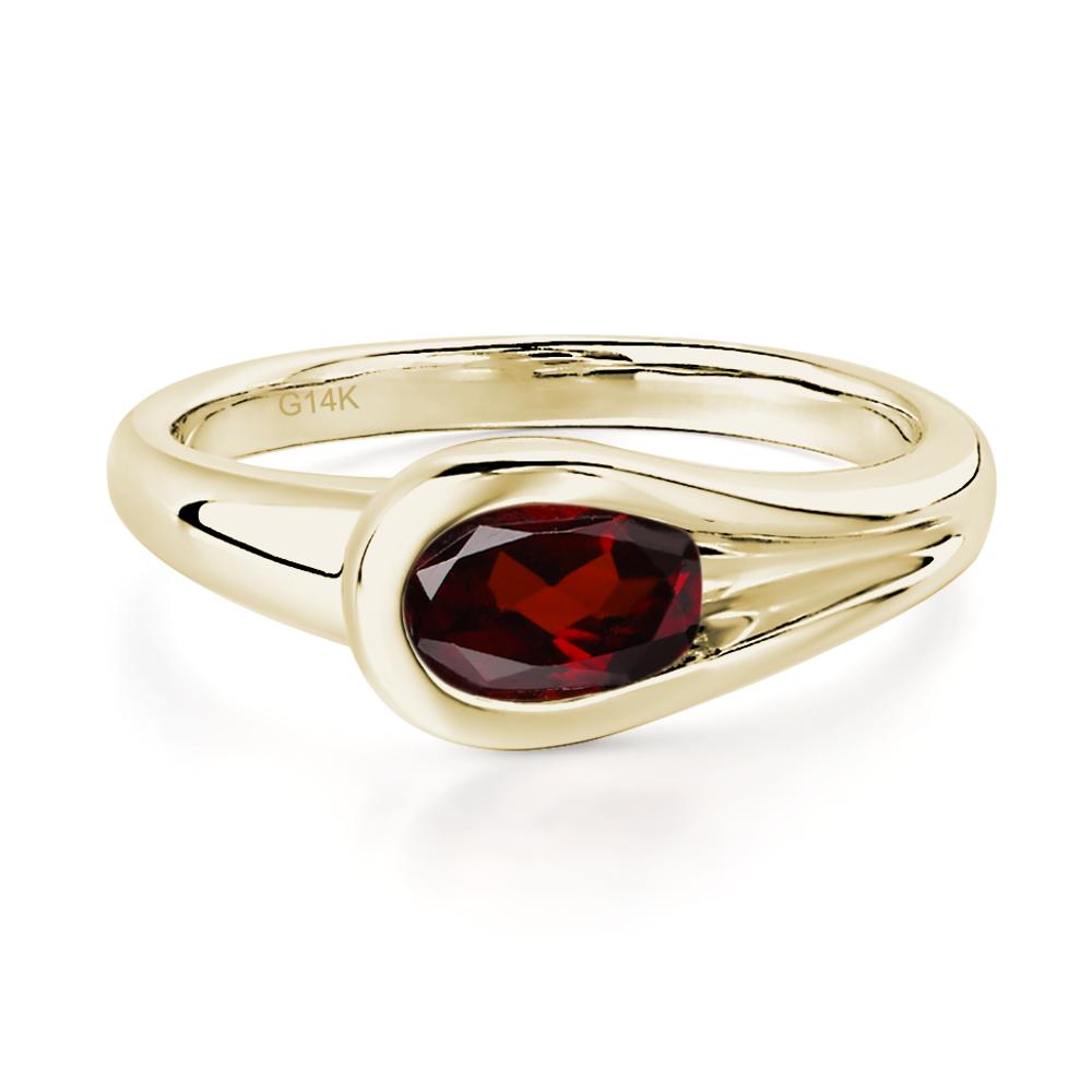 Garnet Streamline Ring - LUO Jewelry #metal_14k yellow gold