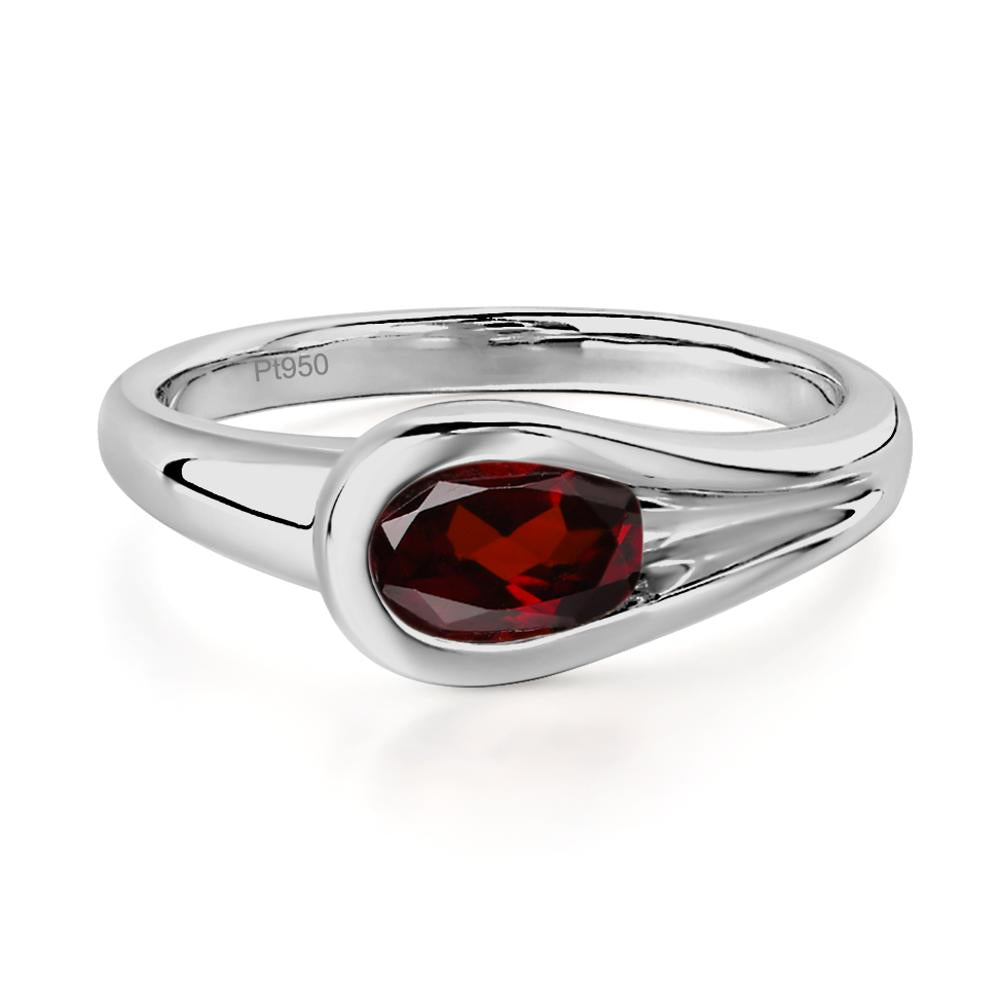 Garnet Streamline Ring - LUO Jewelry #metal_platinum