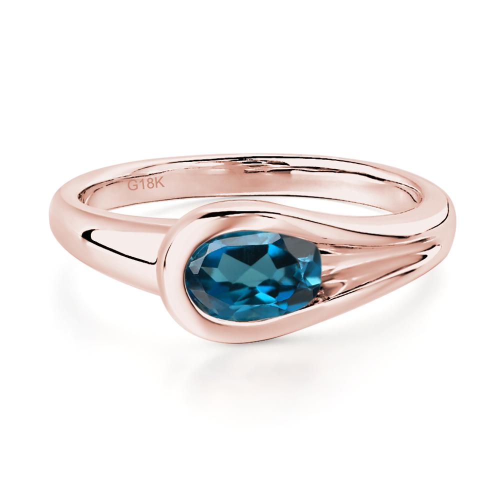 London Blue Topaz Minimalist Engagement Ring - LUO Jewelry #metal_18k rose gold