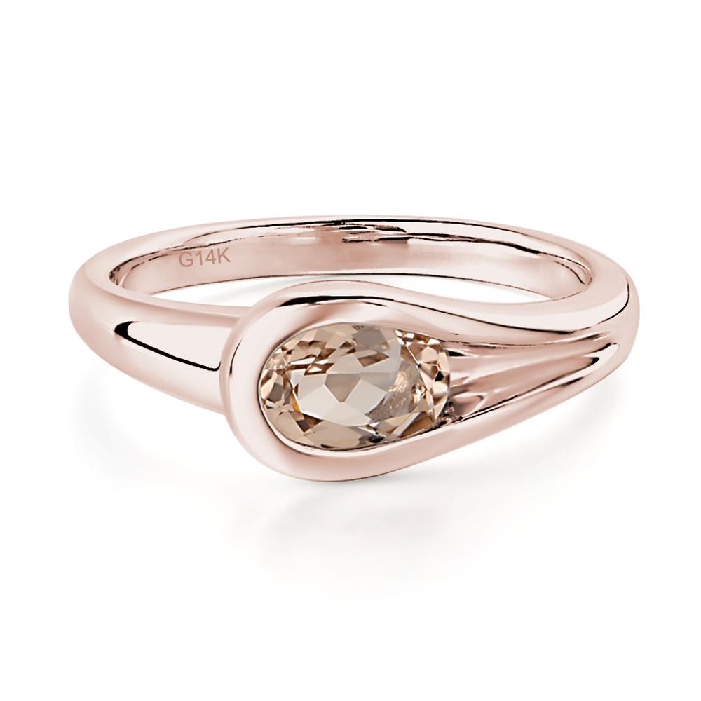 Morganite Simple Oval Engagement Ring - LUO Jewelry #metal_14k rose gold