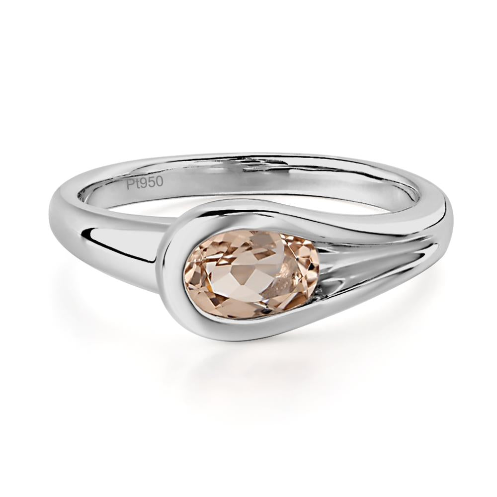 Morganite Simple Oval Engagement Ring - LUO Jewelry #metal_platinum