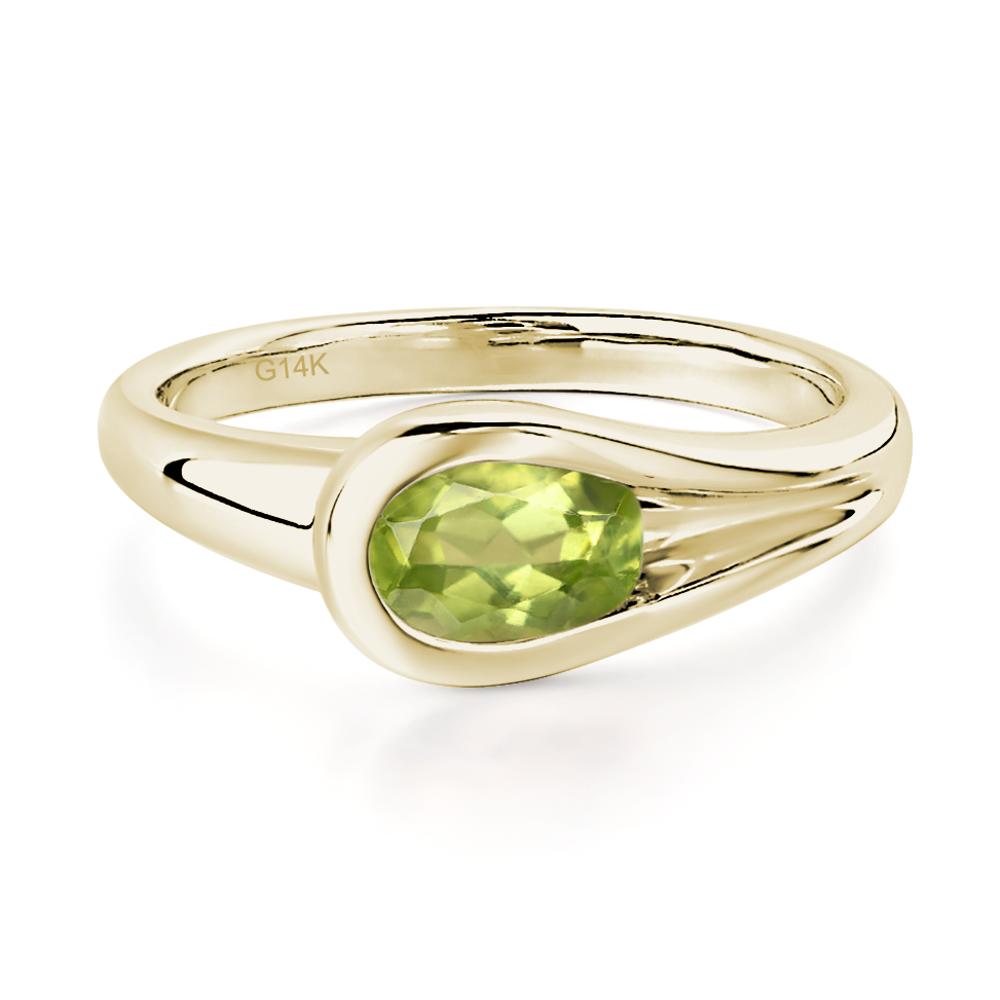 Peridot Streamline Ring - LUO Jewelry #metal_14k yellow gold