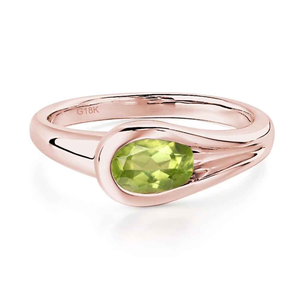 Peridot Streamline Ring - LUO Jewelry #metal_18k rose gold