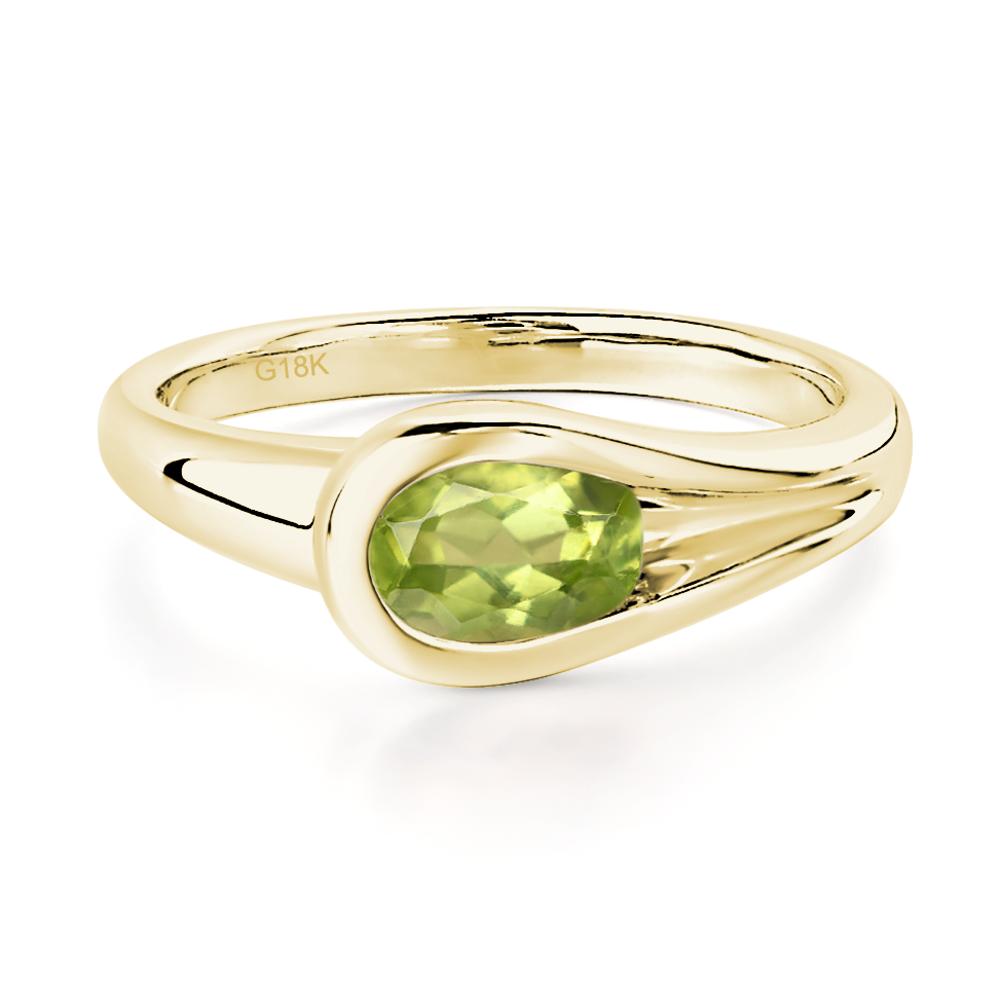 Peridot Streamline Ring - LUO Jewelry #metal_18k yellow gold