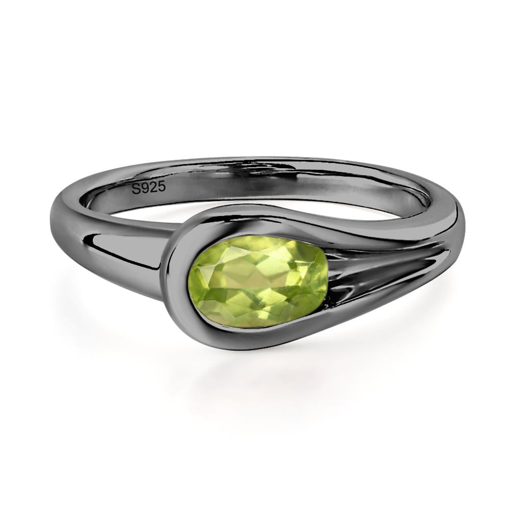 Peridot Streamline Ring - LUO Jewelry #metal_black finish sterling silver