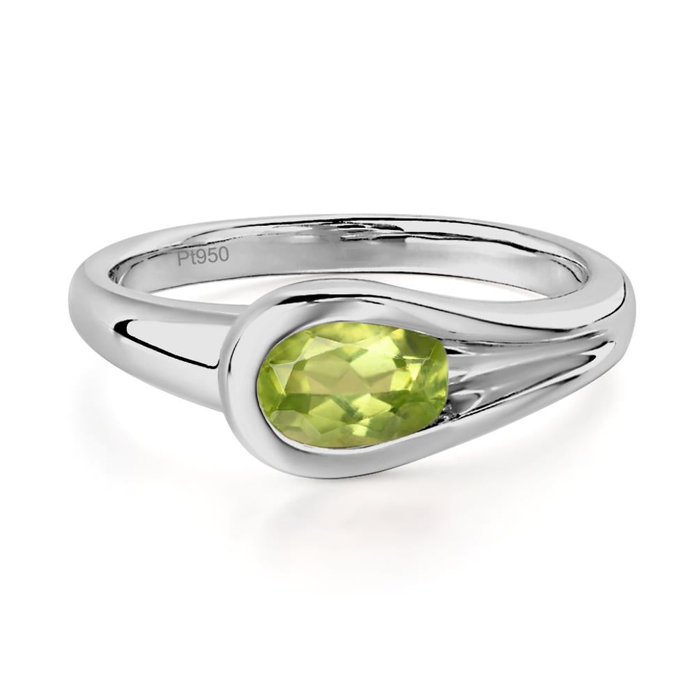 Peridot Streamline Ring - LUO Jewelry #metal_platinum