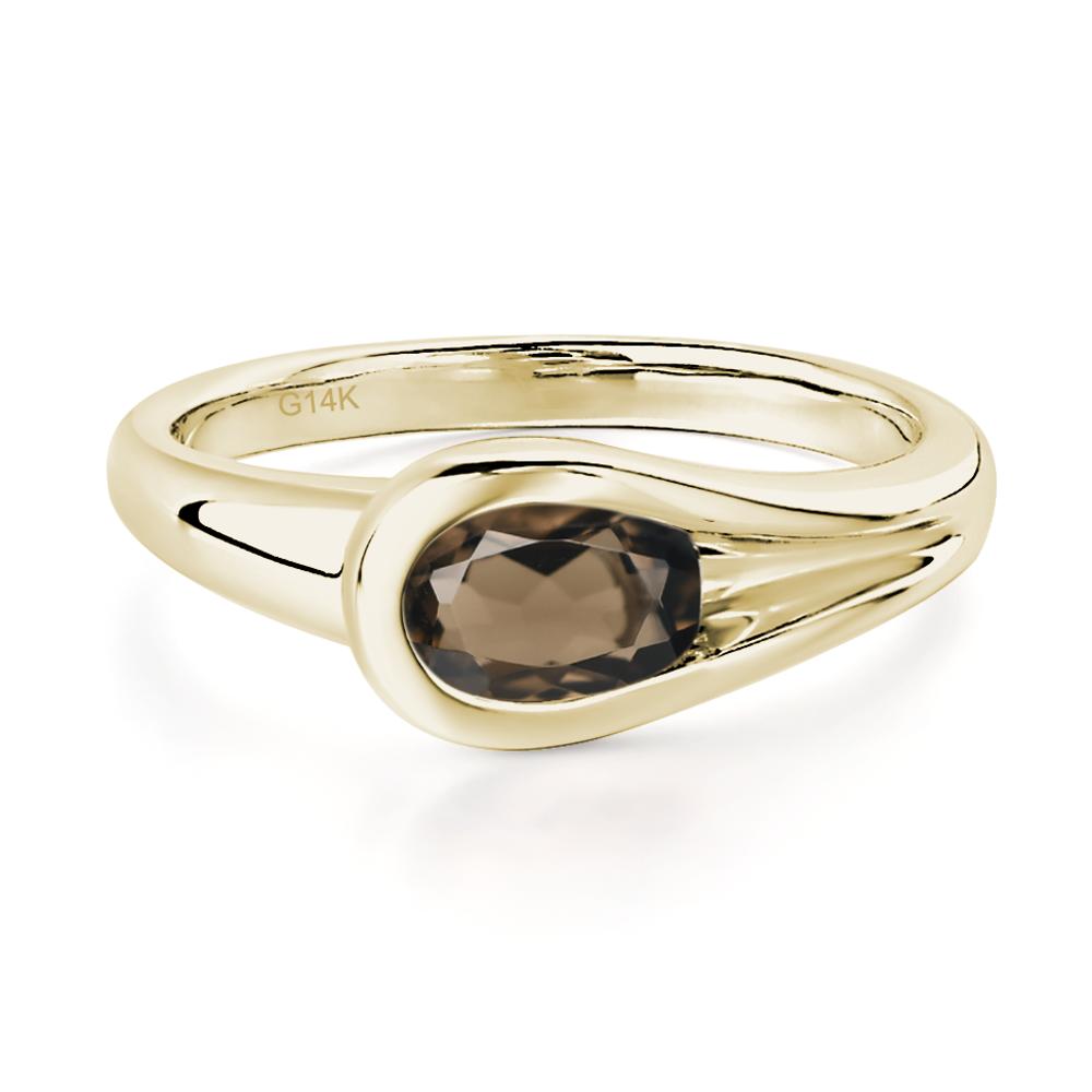 Smoky Quartz Streamline Ring - LUO Jewelry #metal_14k yellow gold