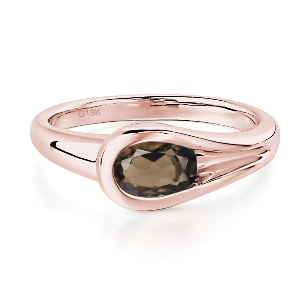 Smoky Quartz Streamline Ring - LUO Jewelry #metal_18k rose gold