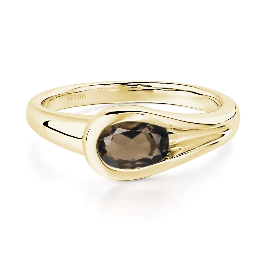 Smoky Quartz Streamline Ring - LUO Jewelry #metal_18k yellow gold