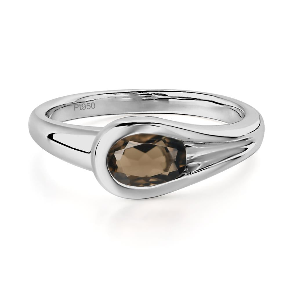 Smoky Quartz Streamline Ring - LUO Jewelry #metal_platinum