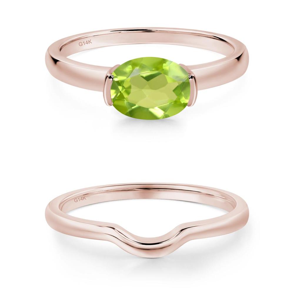 Oval Peridot Horizontal Engagement Ring - LUO Jewelry #metal_xxxxx