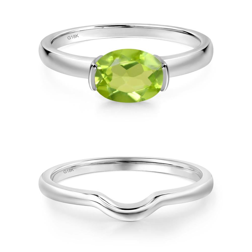 Oval Peridot Horizontal Engagement Ring - LUO Jewelry #metal_xxxxx