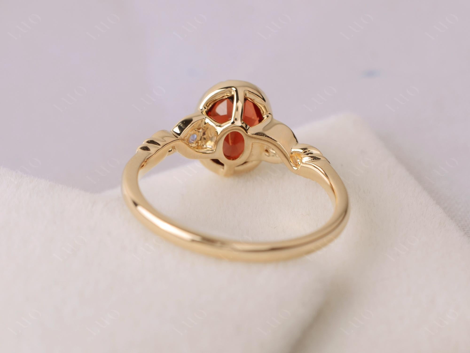 Vintage Garnet Oval Cut Engagement Ring | LUO Jewelry