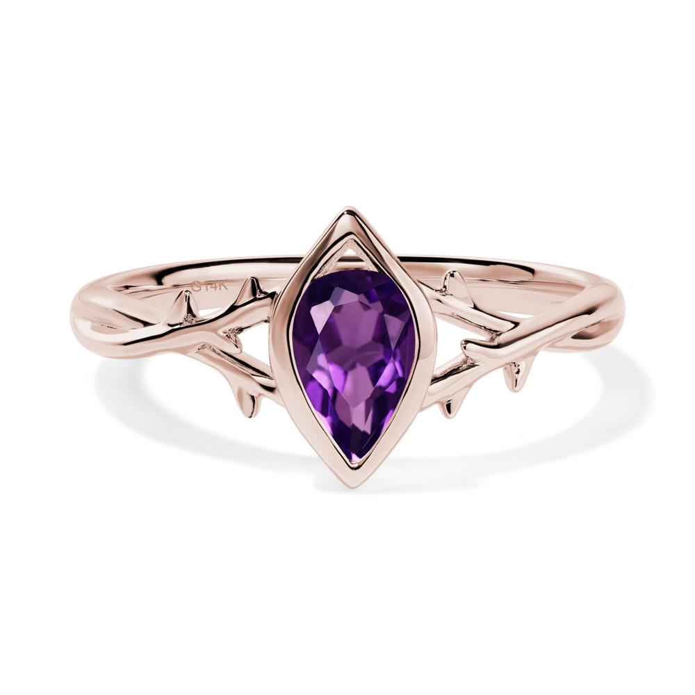 Amethyst Twig Ring - LUO Jewelry #metal_14k rose gold