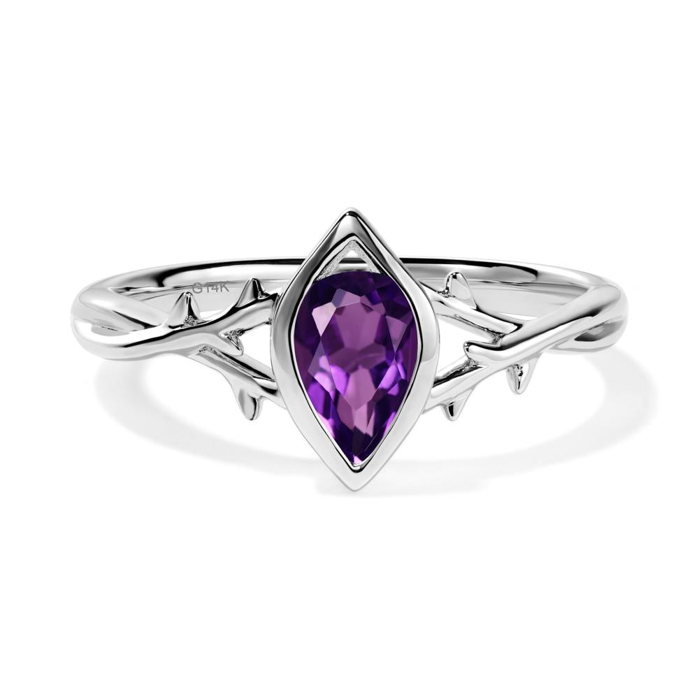 Amethyst Twig Ring - LUO Jewelry #metal_14k white gold