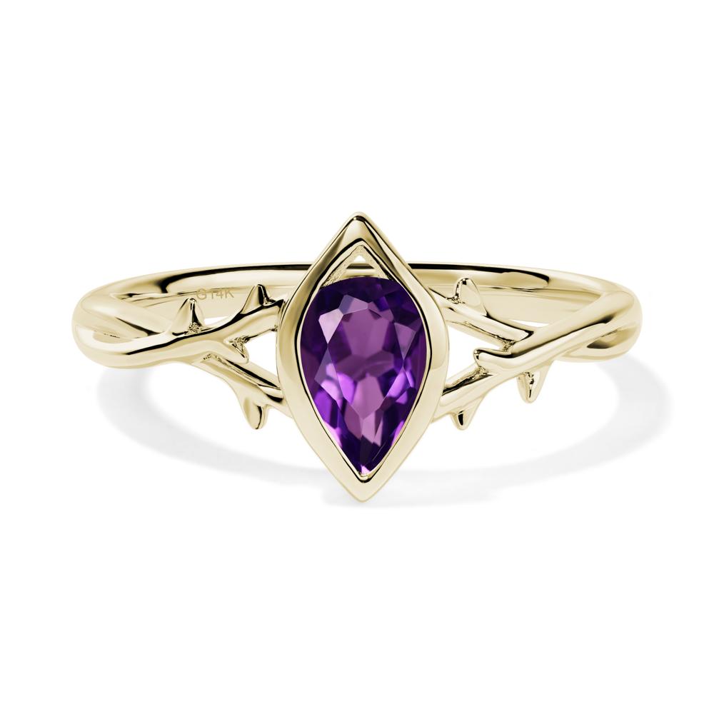 Amethyst Twig Ring - LUO Jewelry #metal_14k yellow gold