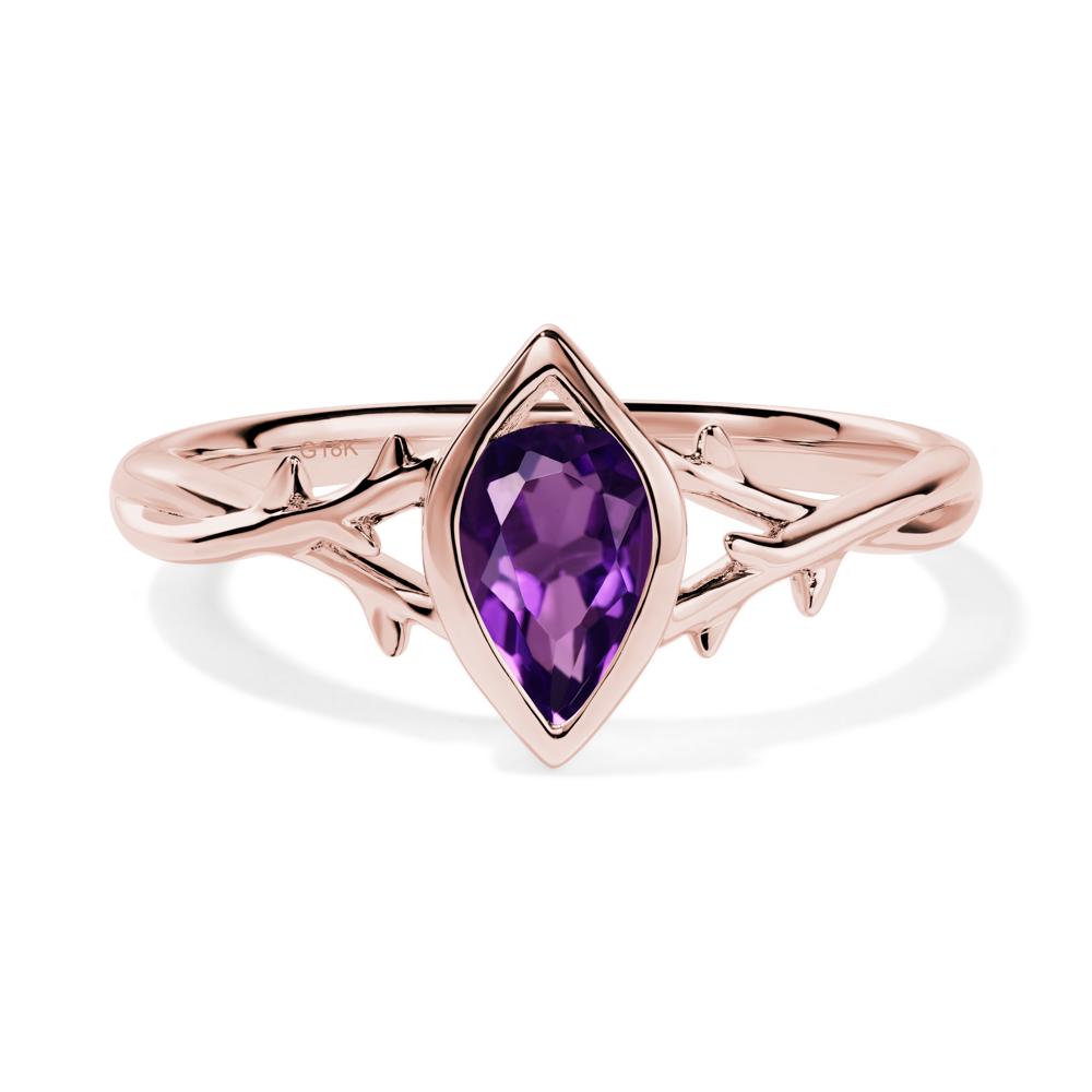 Amethyst Twig Ring - LUO Jewelry #metal_18k rose gold