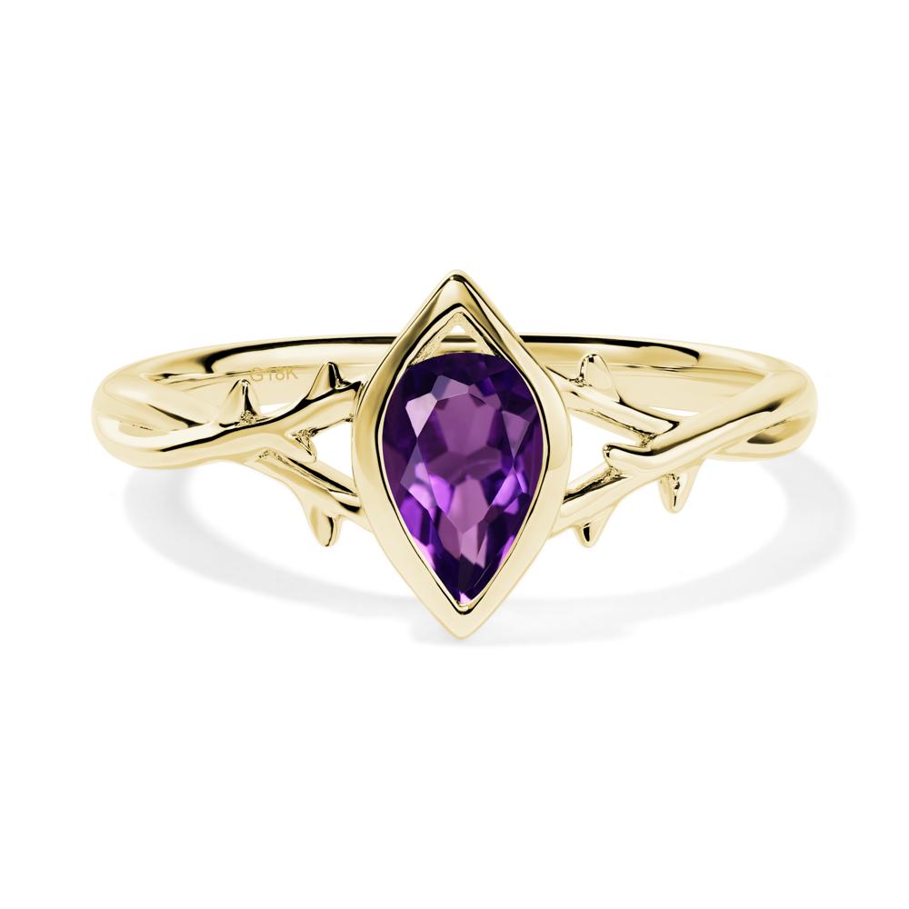 Amethyst Twig Ring - LUO Jewelry #metal_18k yellow gold