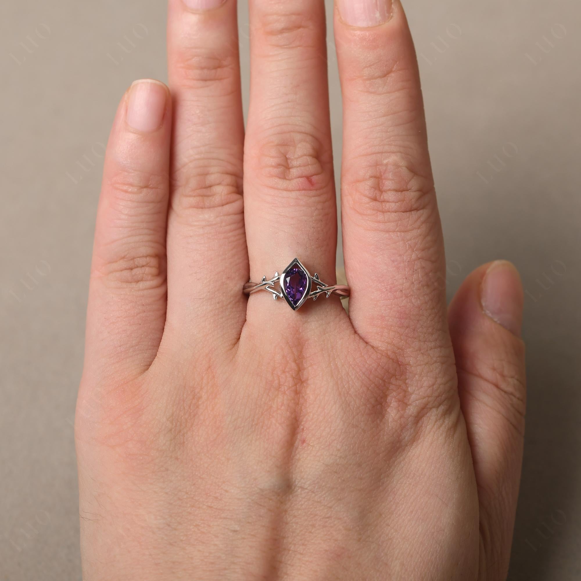 Amethyst Twig Ring - LUO Jewelry 