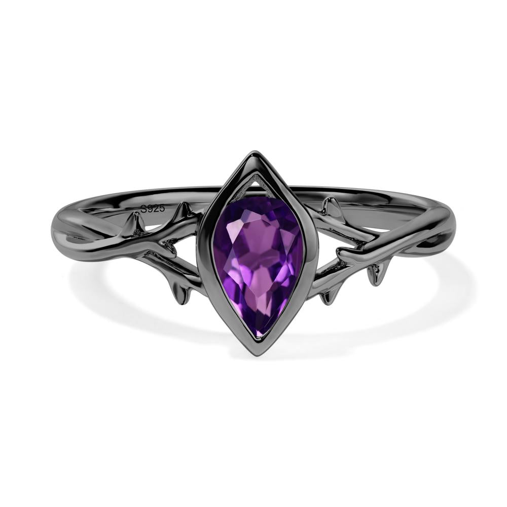 Amethyst Twig Ring - LUO Jewelry #metal_black finish sterling silver