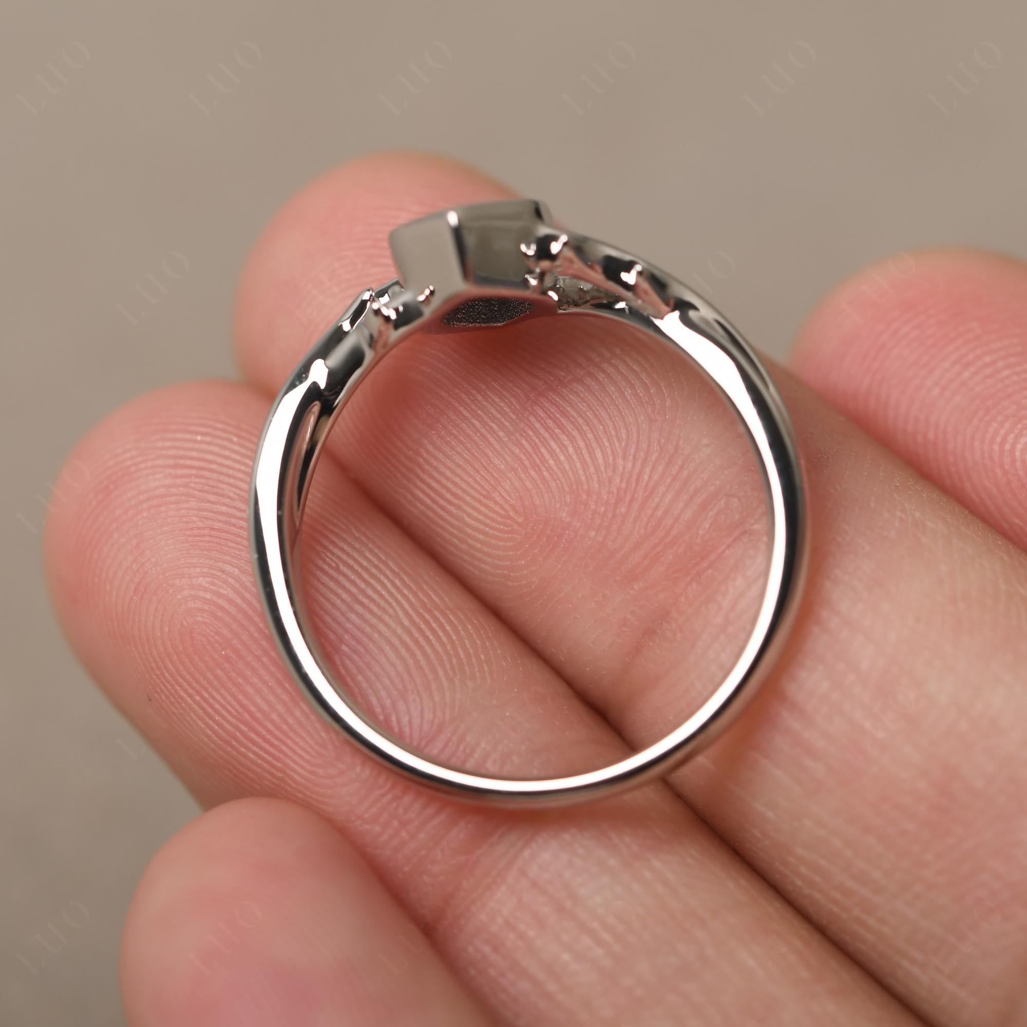 Black Spinel Twig Bezel Set Ring - LUO Jewelry 