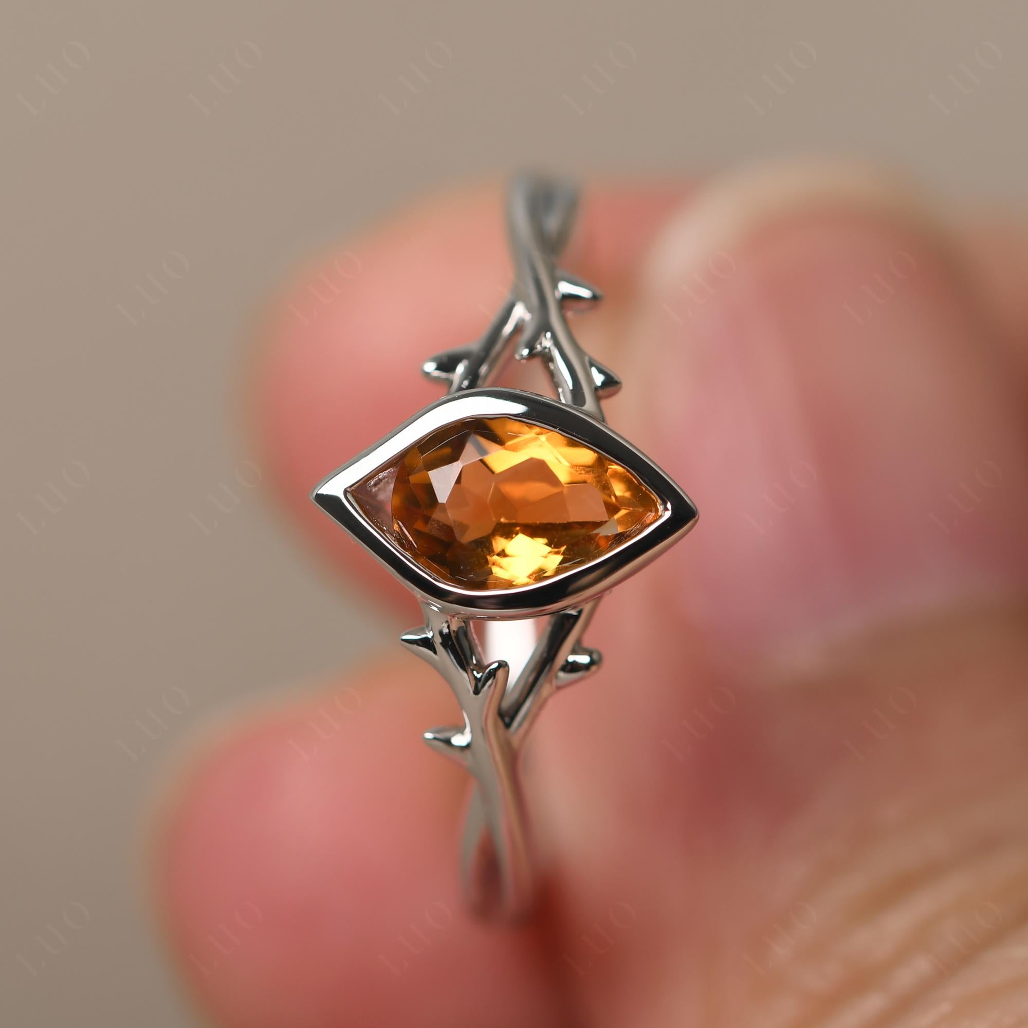 Citrine Twig Ring - LUO Jewelry 