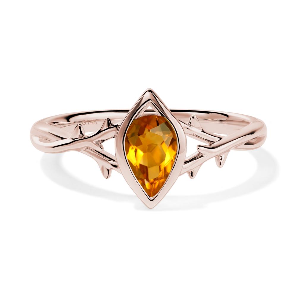 Citrine Twig Ring - LUO Jewelry #metal_14k rose gold