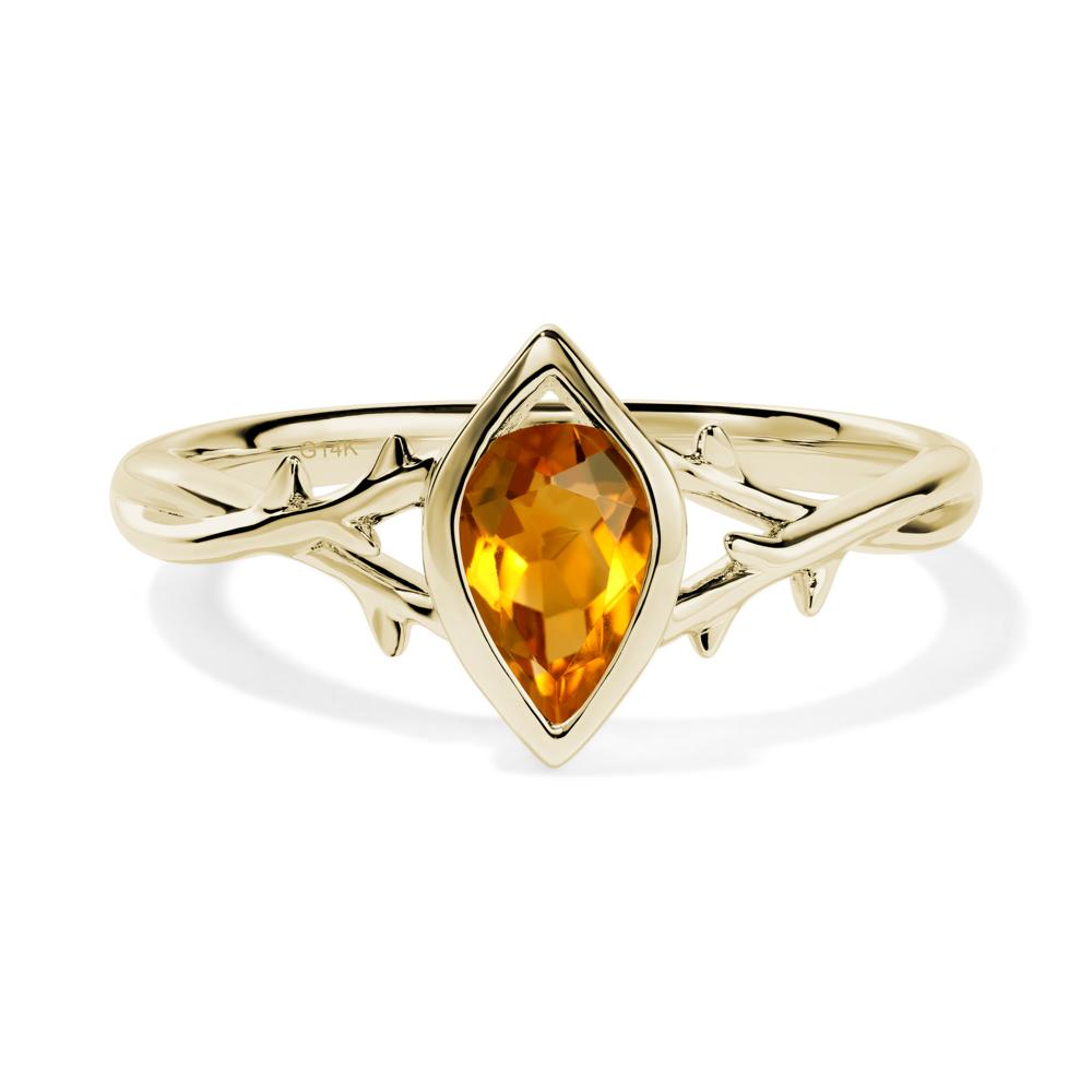 Citrine Twig Ring - LUO Jewelry #metal_14k yellow gold